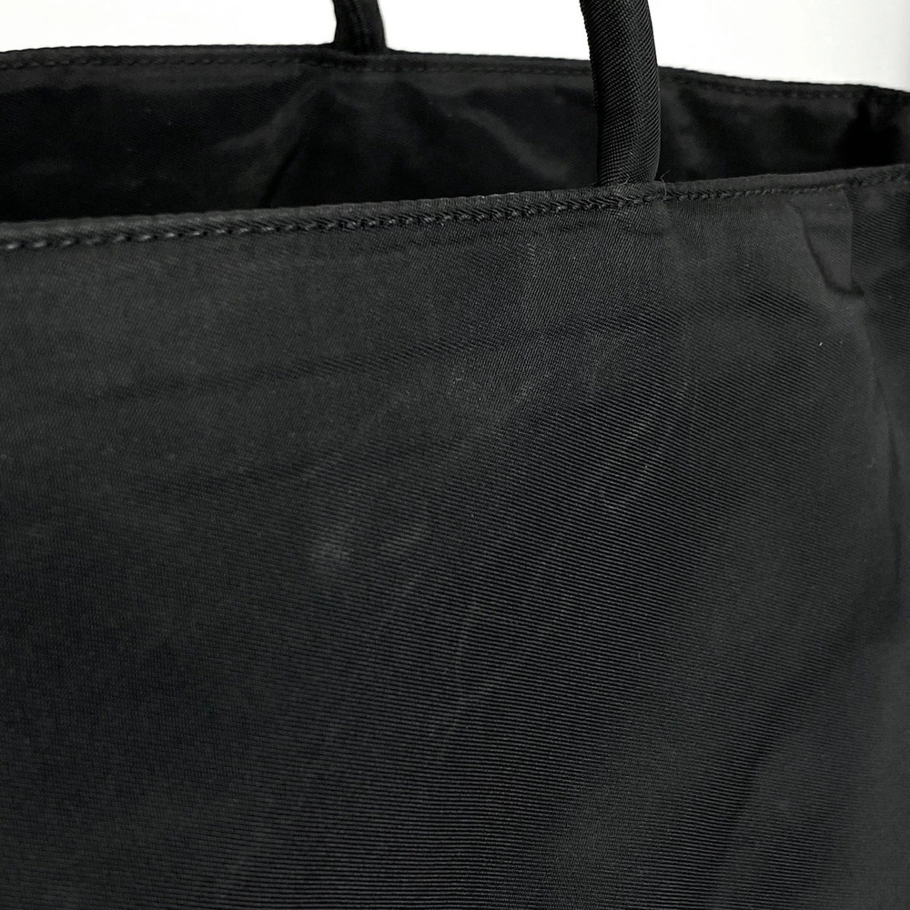 Prada Logo Plate Tote Bag Shoulder Nero Black - Picture 4 of 6